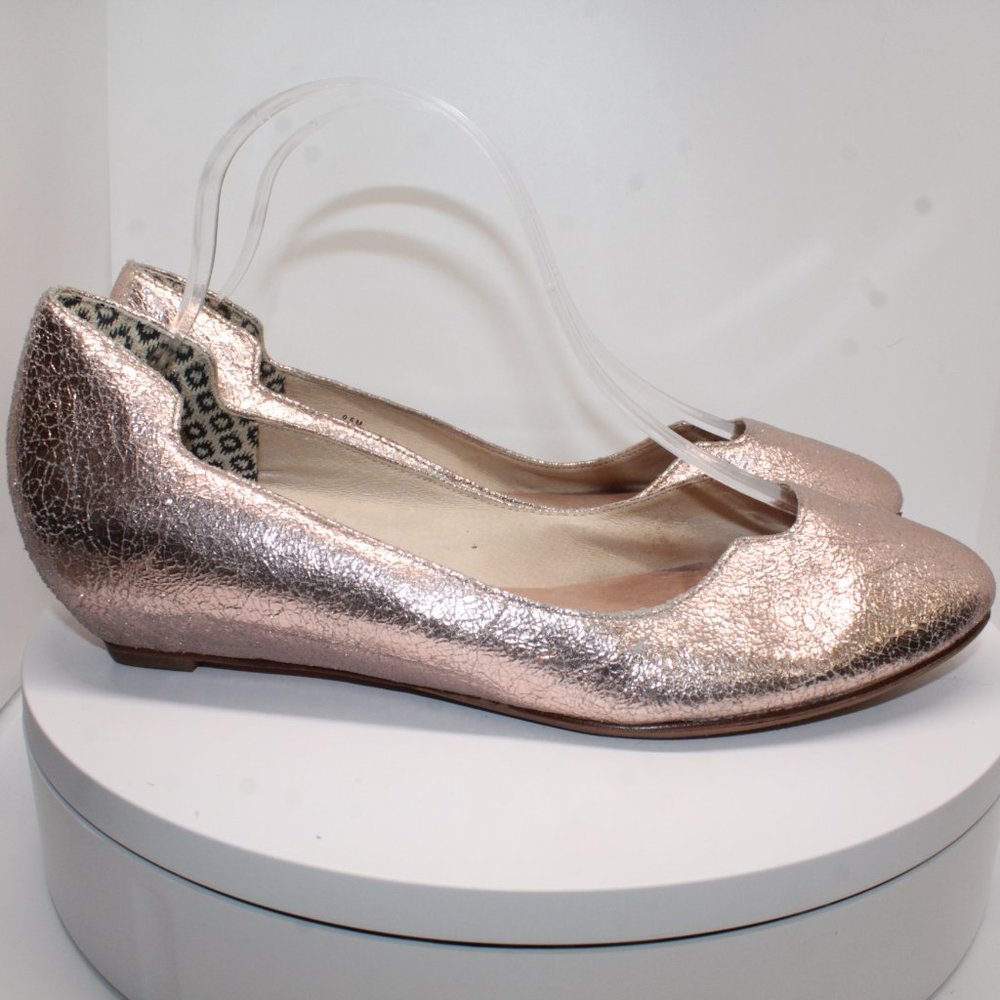 Matt Bernson Womens 10M Izabel Gold Flats Hidden Wedge Nubuck Leather Slip On - Picture 3 of 13
